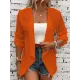 Buttoned Hollow Jacquard Solid Color Long Sleeves Loose Collarless Outerwear Buttoned Hollow Jacquard Solid Color Long Sleeves Loose Collarless Outerwear