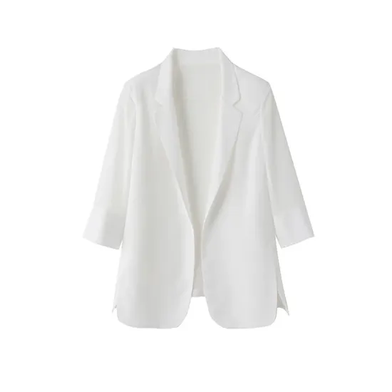 Solid Color Split-Side Sun Protection Long Sleeves Loose Notched Collar Outerwear Blazer Solid Color Split-Side Sun Protection Long Sleeves Loose Notched Collar Outerwear Blazer