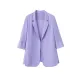 Solid Color Split-Side Sun Protection Long Sleeves Loose Notched Collar Outerwear Blazer Solid Color Split-Side Sun Protection Long Sleeves Loose Notched Collar Outerwear Blazer