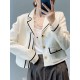 Buttoned Pockets Long Sleeves Loose Notched Collar Woolen Coat Outerwear Buttoned Pockets Long Sleeves Loose Notched Collar Woolen Coat Outerwear