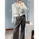 Buttoned Pockets Long Sleeves Loose Notched Collar Woolen Coat Outerwear Buttoned Pockets Long Sleeves Loose Notched Collar Woolen Coat Outerwear