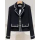 Buttoned Pockets Long Sleeves Loose Notched Collar Woolen Coat Outerwear Buttoned Pockets Long Sleeves Loose Notched Collar Woolen Coat Outerwear