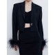 Buttoned Solid Color Tasseled Long Sleeves Notched Collar Outerwear Blazer Buttoned Solid Color Tasseled Long Sleeves Notched Collar Outerwear Blazer