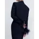 Buttoned Solid Color Tasseled Long Sleeves Notched Collar Outerwear Blazer Buttoned Solid Color Tasseled Long Sleeves Notched Collar Outerwear Blazer