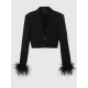 Buttoned Solid Color Tasseled Long Sleeves Notched Collar Outerwear Blazer Buttoned Solid Color Tasseled Long Sleeves Notched Collar Outerwear Blazer