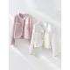 Buttoned Pockets Split-Joint Long Sleeves Loose Round-neck Outerwear Buttoned Pockets Split-Joint Long Sleeves Loose Round-neck Outerwear