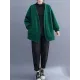 Pockets Solid Color Long Sleeves Loose Collarless Outerwear Pockets Solid Color Long Sleeves Loose Collarless Outerwear