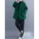 Pockets Solid Color Long Sleeves Loose Collarless Outerwear Pockets Solid Color Long Sleeves Loose Collarless Outerwear