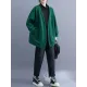 Pockets Solid Color Long Sleeves Loose Collarless Outerwear Pockets Solid Color Long Sleeves Loose Collarless Outerwear