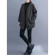 Pockets Solid Color Long Sleeves Loose Collarless Outerwear Pockets Solid Color Long Sleeves Loose Collarless Outerwear