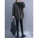 Pockets Solid Color Long Sleeves Loose Collarless Outerwear Pockets Solid Color Long Sleeves Loose Collarless Outerwear