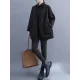Pockets Solid Color Long Sleeves Loose Collarless Outerwear Pockets Solid Color Long Sleeves Loose Collarless Outerwear