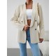 Split-Joint Long Sleeves Loose Lapel Outerwear Blazer Split-Joint Long Sleeves Loose Lapel Outerwear Blazer