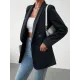 Split-Joint Long Sleeves Loose Lapel Outerwear Blazer Split-Joint Long Sleeves Loose Lapel Outerwear Blazer