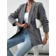 Split-Joint Long Sleeves Loose Lapel Outerwear Blazer Split-Joint Long Sleeves Loose Lapel Outerwear Blazer
