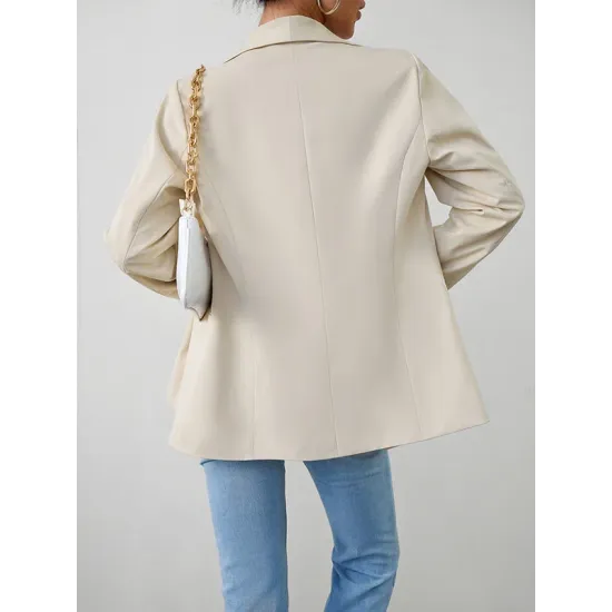 Split-Joint Long Sleeves Loose Lapel Outerwear Blazer Split-Joint Long Sleeves Loose Lapel Outerwear Blazer