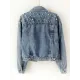 Denim Split-Joint Long Sleeves Lapel Jackets Denim Split-Joint Long Sleeves Lapel Jackets
