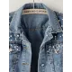 Denim Split-Joint Long Sleeves Lapel Jackets Denim Split-Joint Long Sleeves Lapel Jackets
