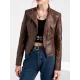Split-Joint Zipper Long Sleeves Mock Neck Outerwear PU Jackets Split-Joint Zipper Long Sleeves Mock Neck Outerwear PU Jackets