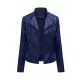Split-Joint Zipper Long Sleeves Mock Neck Outerwear PU Jackets Split-Joint Zipper Long Sleeves Mock Neck Outerwear PU Jackets