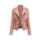 Split-Joint Zipper Long Sleeves Mock Neck Outerwear PU Jackets Split-Joint Zipper Long Sleeves Mock Neck Outerwear PU Jackets