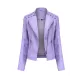Split-Joint Zipper Long Sleeves Mock Neck Outerwear PU Jackets Split-Joint Zipper Long Sleeves Mock Neck Outerwear PU Jackets