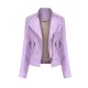 Split-Joint Zipper Long Sleeves Mock Neck Outerwear PU Jackets Split-Joint Zipper Long Sleeves Mock Neck Outerwear PU Jackets