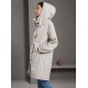 Buttoned Drawstring Elasticity Hooded Pockets Split-Back Waterproof Long Sleeves Loose High-Neck Trench Coats Buttoned Drawstring Elasticity Hooded Pockets Split-Back Waterproof Long Sleeves Loose High-Neck Trench Coats