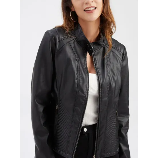 Buttoned Pockets Split-Joint Zipper Long Sleeves Plus Size Stand Collar Outerwear Jackets Buttoned Pockets Split-Joint Zipper Long Sleeves Plus Size Stand Collar Outerwear Jackets