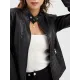 Buttoned Pockets Split-Joint Zipper Long Sleeves Plus Size Stand Collar Outerwear Jackets Buttoned Pockets Split-Joint Zipper Long Sleeves Plus Size Stand Collar Outerwear Jackets