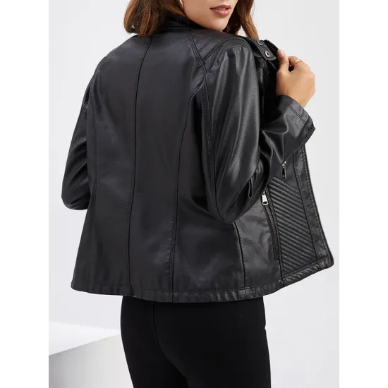 Buttoned Pockets Split-Joint Zipper Long Sleeves Plus Size Stand Collar Outerwear Jackets Buttoned Pockets Split-Joint Zipper Long Sleeves Plus Size Stand Collar Outerwear Jackets