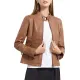 Buttoned Pockets Split-Joint Zipper Long Sleeves Plus Size Stand Collar Outerwear Jackets Buttoned Pockets Split-Joint Zipper Long Sleeves Plus Size Stand Collar Outerwear Jackets