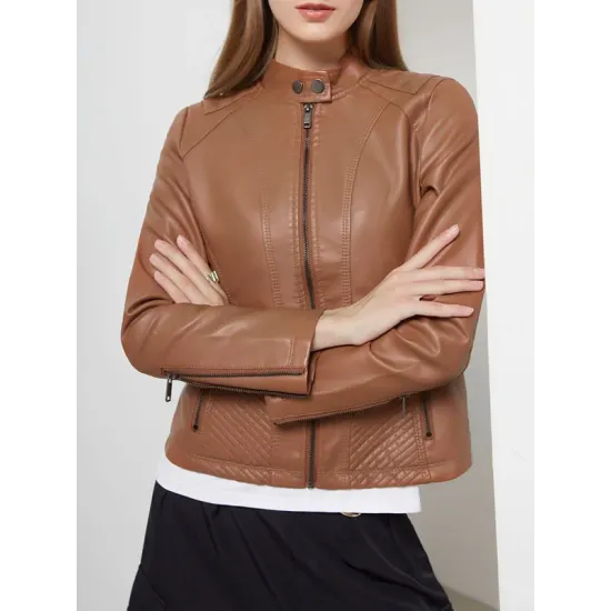 Buttoned Pockets Split-Joint Zipper Long Sleeves Plus Size Stand Collar Outerwear Jackets Buttoned Pockets Split-Joint Zipper Long Sleeves Plus Size Stand Collar Outerwear Jackets