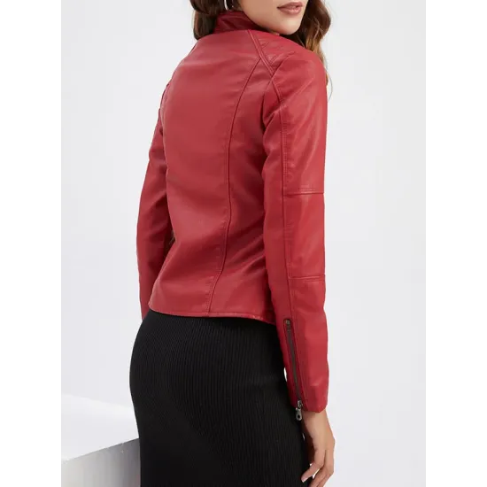 Buttoned Pockets Zipper Long Sleeves Plus Size Stand Collar Outerwear Jackets Buttoned Pockets Zipper Long Sleeves Plus Size Stand Collar Outerwear Jackets