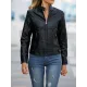 Buttoned Pockets Zipper Long Sleeves Plus Size Stand Collar Outerwear Jackets Buttoned Pockets Zipper Long Sleeves Plus Size Stand Collar Outerwear Jackets