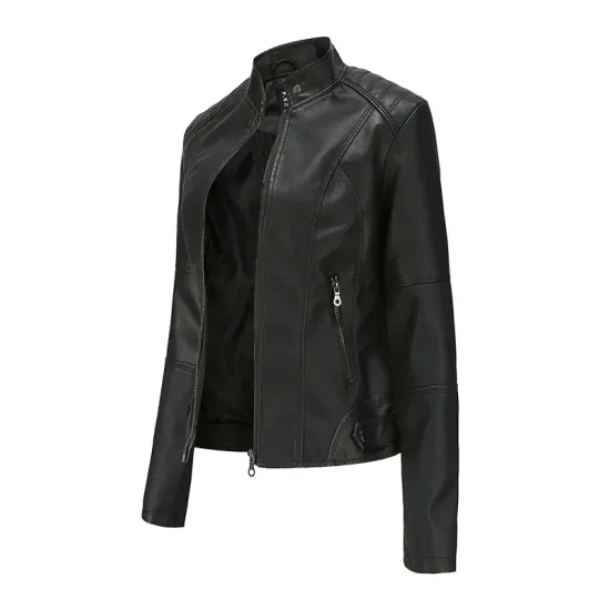 Buttoned Pockets Zipper Long Sleeves Plus Size Stand Collar Outerwear Jackets Buttoned Pockets Zipper Long Sleeves Plus Size Stand Collar Outerwear Jackets