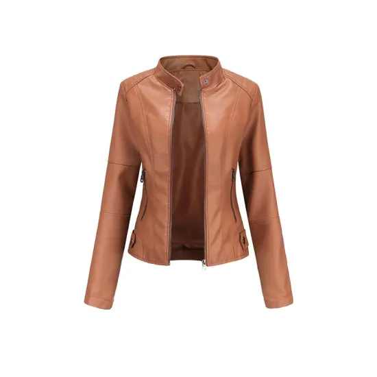 Buttoned Pockets Zipper Long Sleeves Plus Size Stand Collar Outerwear Jackets Buttoned Pockets Zipper Long Sleeves Plus Size Stand Collar Outerwear Jackets