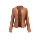 Buttoned Pockets Zipper Long Sleeves Plus Size Stand Collar Outerwear Jackets Buttoned Pockets Zipper Long Sleeves Plus Size Stand Collar Outerwear Jackets