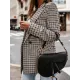 Buttoned Houndstooth Long Sleeves Loose Notched Collar Outerwear Blazer Buttoned Houndstooth Long Sleeves Loose Notched Collar Outerwear Blazer