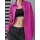 Solid Color Split-Joint Long Sleeves Loose Lapel Outerwear Jackets Solid Color Split-Joint Long Sleeves Loose Lapel Outerwear Jackets