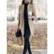 Long Sleeves Solid Color Split-Joint Stand Collar Outerwear Woolen Coat Long Sleeves Solid Color Split-Joint Stand Collar Outerwear Woolen Coat