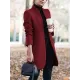 Long Sleeves Solid Color Split-Joint Stand Collar Outerwear Woolen Coat Long Sleeves Solid Color Split-Joint Stand Collar Outerwear Woolen Coat