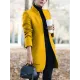 Long Sleeves Solid Color Split-Joint Stand Collar Outerwear Woolen Coat Long Sleeves Solid Color Split-Joint Stand Collar Outerwear Woolen Coat