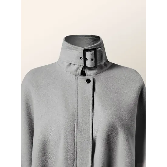 Batwing Sleeves High-Low Split-Joint High-Neck Cape Woolen Coat Batwing Sleeves High-Low Split-Joint High-Neck Cape Woolen Coat