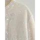 Sequined Zipper Loose Puff Sleeves Round-Neck Outerwear Jackets Sequined Zipper Loose Puff Sleeves Round-Neck Outerwear Jackets