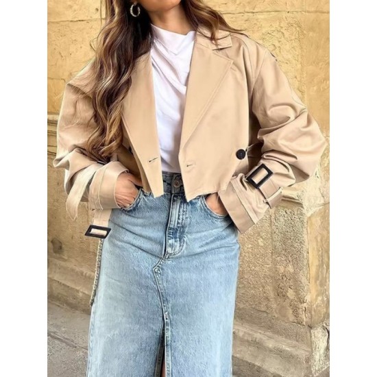 Split-Joint Long Sleeves Loose Lapel Jackets Split-Joint Long Sleeves Loose Lapel Jackets