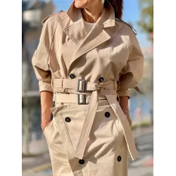 Split-Joint Long Sleeves Loose Lapel Jackets