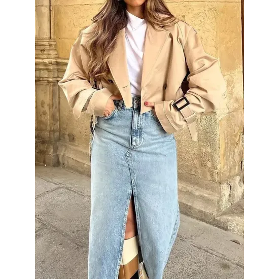 Split-Joint Long Sleeves Loose Lapel Jackets Split-Joint Long Sleeves Loose Lapel Jackets
