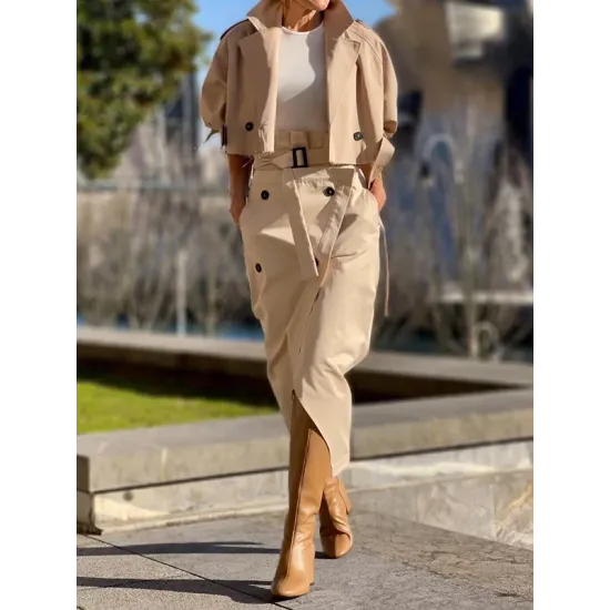 Split-Joint Long Sleeves Loose Lapel Jackets Split-Joint Long Sleeves Loose Lapel Jackets
