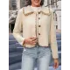 Buttoned Split-Joint Long Sleeves Loose Lapel Outerwear Buttoned Split-Joint Long Sleeves Loose Lapel Outerwear